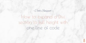 Make a full height section with one line of code