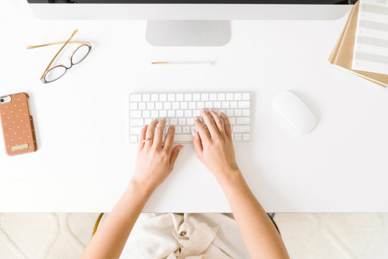 Woman Working on a Computer